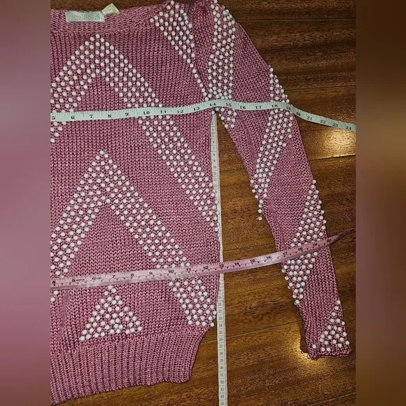 Womens Vintage 80s Basilio M. Faux Pearl Sweater - Picture 9 of 16